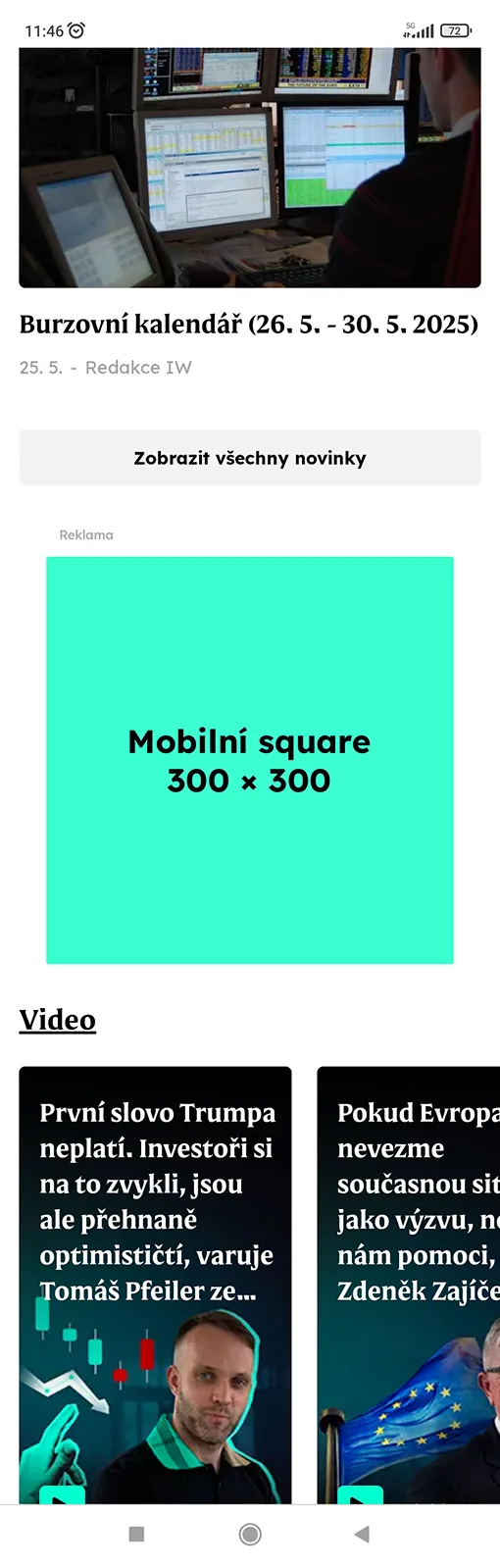 Zobrazení reklamy
